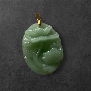 Green Glass Fish Pendant